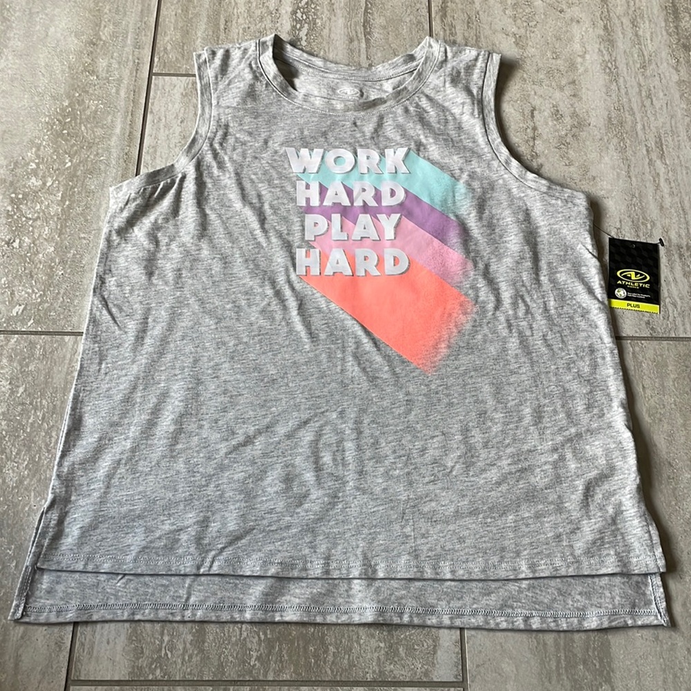Athletic Works Sleeveless Gray Tank Top XLJ (14-16)